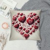 Ulloord  Valentines Day Throw pillow Covers, Love Heart Truck Spring Farmhouse Holiday Red Cushion Case for Home Sofa Couch Decoration