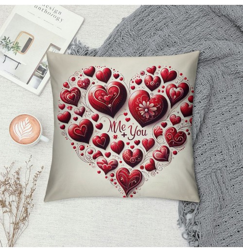 Ulloord  Valentines Day Throw pillow Covers, Love Heart Truck Spring Farmhouse Holiday Red Cushion Case for Home Sofa Couch Decoration