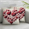 Ulloord  Valentines Day Throw pillow Covers, Love Heart Truck Spring Farmhouse Holiday Red Cushion Case for Home Sofa Couch Decoration