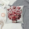 Ulloord Valentines Day Throw pillow Covers , Love Floral Spring Farmhouse Holiday Red Cushion Case for Home Sofa Couch Decoration