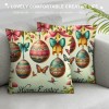 Ulloord Easter pillow Covers Eggs Throw pillows Decorative Spring Home Decor for Sofa