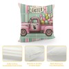 Ulloord pillow Covers, Rabbits Bunny Hello Peeps Eggs Truck Striped Farmhouse Decorative Throw pillowcases for Home Sofa Couch Decoration