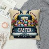 Ulloord Easter pillow Covers Easter Decorations for Home Bunny Truck Hello pillows Easter Decorative Throw pillows Spring Easter Farmhouse Decor