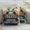 Ulloord Easter pillow Covers Easter Decorations for Home Bunny Truck Hello pillows Easter Decorative Throw pillows Spring Easter Farmhouse Decor