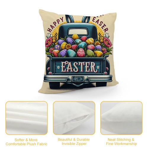 Ulloord Easter pillow Covers Easter Decorations for Home Bunny Truck Hello pillows Easter Decorative Throw pillows Spring Easter Farmhouse Decor