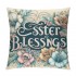 Ulloord Eggs Bunny Decorative Throw pillow Cover , Rejoice Flower Blessings Outdoor pillowcase, Floral Cushion Case Home Decor