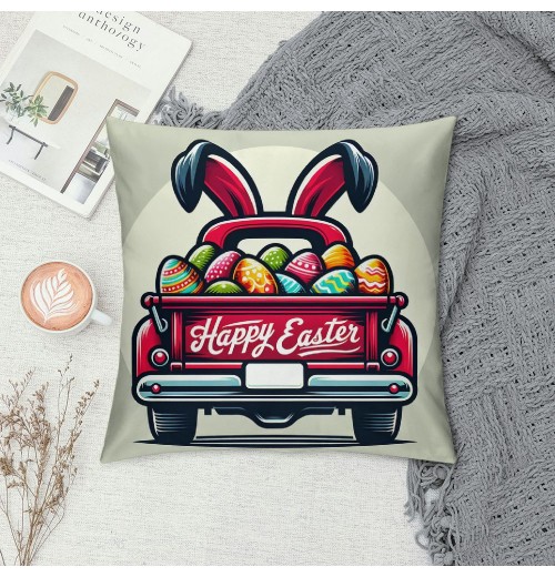 Ulloord Easter pillow Covers Easter Decorations for Home Bunny Truck Hello pillows Easter Decorative Throw pillows Spring Easter Farmhouse Decor