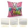 Ulloord pillow Covers, Bunny Trail Striped Truck Farmhouse Decorative Throw pillowcases for Home Sofa Couch Decoration (Pink) 