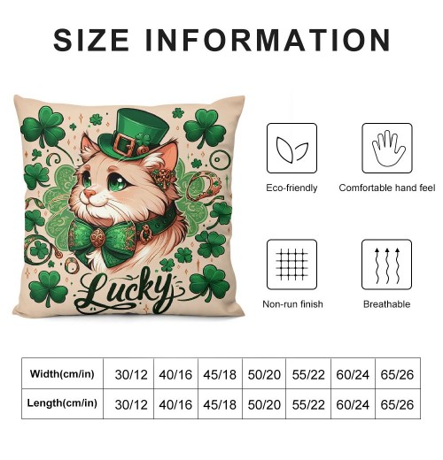 PHYHOO St Patricks Day pillow Cover Cat Decor Farmhouse Holiday Spring pillow Case Decorations for Home Sofa Bedroom