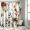 Shangniulu Orange Eucalyptus Shower Curtain, Fall Watercolor Plant Leaves with Bathroom Shower Curtain Set with Hooks