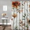 Shangniulu Orange Eucalyptus Shower Curtain, Fall Watercolor Plant Leaves with Bathroom Shower Curtain Set with Hooks