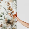 Shangniulu Orange Eucalyptus Shower Curtain, Fall Watercolor Plant Leaves with Bathroom Shower Curtain Set with Hooks