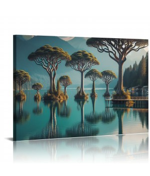 Shangniulu Natural landscape Wall Art Landscape Trees Canvas art Poster Living Room, Bedroom Decoration Wall Hanging Picture