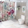 Shangniulu Pink Shower Curtain, Fantasy Delicate of and with Dots Dreamy,  Fabric Bathroom Decor Set with Hooks