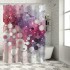 Shangniulu Pink Shower Curtain, Modern Polka Themed Dreamy Color Spots with Abstract Aura Faded Effect,  Fabric Bathroom Decor Set with Hooks