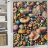 Shangniulu Botanical Shower Curtain, Abstract Mushrooms and Branches Colorful Woodland Life Design,  Fabric Bathroom Decor Set with Hooks