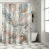 Shangniulu Pink Shower Curtain, Classic Marble Print Composition Formed with Dreamy Lines and Swirls Modern,  Fabric Bathroom Decor Set with Hooks