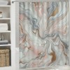 Shangniulu Pink Shower Curtain, Classic Marble Print Composition Formed with Dreamy Lines and Swirls Modern,  Fabric Bathroom Decor Set with Hooks