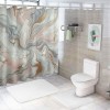 Shangniulu Pink Shower Curtain, Classic Marble Print Composition Formed with Dreamy Lines and Swirls Modern,  Fabric Bathroom Decor Set with Hooks