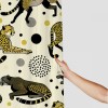 Shangniulu Pink Shower Curtain, Feels Animal Pattern with Bohemian Polka Dotted Backdrop,  Fabric Bathroom Decor Set with Hooks, 69" W x 70" L, Mustard Pale Rose Grey