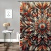 Shangniulu Boho Shower Curtain, Abstract Flowers Tender Colors,  Fabric Bathroom Decor with Hooks