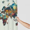 Shangniulu Earth Shower Curtain, Detailed World Map with All Countries Major Capital Cities Universe Continents,  Fabric Bathroom Decor Set with Hooks