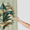 Shangniulu Eucalyptus Leaves Shower Curtain, Rhomboid Shape with Botanical Blooms Leafs on Dreamy Clouds,  Fabric Bathroom Decor Set with Hooks