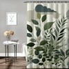 Shangniulu Shower Curtain, and Leafs with Earthy Yellow Meadow ,  Fabric Bathroom Decor Set with Hooks