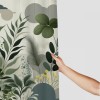 Shangniulu Shower Curtain, and Leafs with Earthy Yellow Meadow ,  Fabric Bathroom Decor Set with Hooks