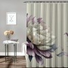 Shangniulu Flower Shower Curtain, Abstract Themed Modern Futuristic Image with Water Like Colored Artwork Print,  Fabric Bathroom Decor Set with Hooks