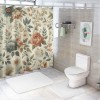 Shangniulu Shower Curtain, Minimal Flowers in Pastel Color Palette ,  Fabric Bathroom Decor Set with Hooks