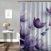 Shangniulu Flower Shower Curtain, Abstract Themed Modern Futuristic Image with Water Like Colored Artwork Print,  Fabric Bathroom Decor Set with Hooks