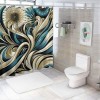 Shangniulu Shower Curtain, Summery Thistles in Retro Minimal Design Garden in Scandi,  Fabric Bathroom Decor with Hooks