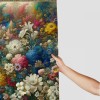 Shangniulu Colorful Flower Shower Curtain, Abstract Themed Modern Futuristic Image with Like Colored Artwork Print,  Fabric Bathroom Decor Set with Hooks