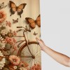 Shangniulu Shower Curtain, with Tender Clouds Butterflies Flowers and ,  Fabric Bathroom Decor Set with Hooks