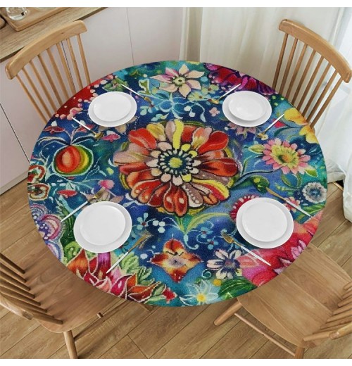 Shangniulu Boho Round Table cover, Suitable for Polyester Reception Banquet Event Kitchen Dining