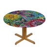 Shangniulu Boho Floral Round Table cover, Waterproof and Spill-Proof Washable Polyester Table, Suitable for Wedding Party Polyester Reception Banquet Event Kitchen Dining