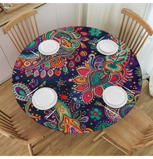 Shangniulu Bohemian Round Table cover, Suitable for Wedding Party Polyester Reception Banquet Event Kitchen Dining