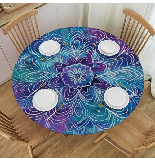 Shangniulu Gradient Colors Round Table cover, Watercolor Painting, Great for Buffet Tables, Parties, Holiday Dinners and More