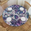 Shangniulu Round Table cover, Flowers Pattern Country Print, Suitable for Wedding Party Polyester Reception Banquet Event Kitchen Dining