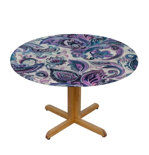 Shangniulu Round Table cover, Flowers Pattern Country Print, Suitable for Wedding Party Polyester Reception Banquet Event Kitchen Dining