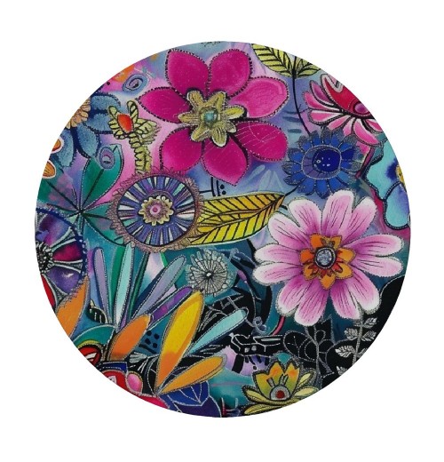 Shangniulu Boho Round Table cover, Bohemian Colorful Flowers Botanical, Suitable for Wedding Party Polyester Reception Banquet Event Kitchen Dining