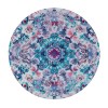 Shangniulu Round Table with Elastic Edge, Medallion Design Floral Patterns and Leaves Boho Style Prints Table cover,for Restaurant Kitchen Parties