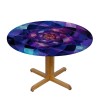 Shangniulu Mandala Round Table , Mystical Psychedelic Universe Flower in Space Motif Art Print, Elastic edge, Waterproof and wipeable, Suitable for restaurant kitchen parties