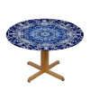 Shangniulu Round Fitted Table, Pattern of Circular Floral and Modern Style Bohemian Swirling Design, Elastic Edge, for Restaurant Kitchen Parties