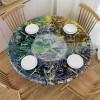 Shangniulu Round Fitted Table, Geometry Element Complex Motifs with Vivid Colors Star Pattern, Elastic Edge, for Dining Tables, self-Service Parties and Camping