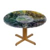 Shangniulu Round Fitted Table, Geometry Element Complex Motifs with Vivid Colors Star Pattern, Elastic Edge, for Dining Tables, self-Service Parties and Camping