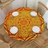 Shangniulu Round Table , Sun Pattern with Ombre Effect Print, Elastic Edge, Waterproof and wipeable, Suitable for Restaurant Kitchen Parties