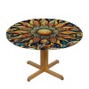 Shangniulu  Round Table Fitted Table Cover with Elastic Edged Ethnic Mandala Flower Floral Fish Waterproof Table  for Party Kitchen Dining Indoor Outdoor Table