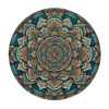 Shangniulu Round Table Fitted Table Cover with Elastic Edged Floral Ethnic Mandala Boho Waterproof Table  for Party Kitchen Dining Indoor Outdoor Table